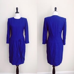 🛍CLOSET CLEAN-OUT - MAKE OFFERS🛍 Vintage Carolina Herrera Blue Dress